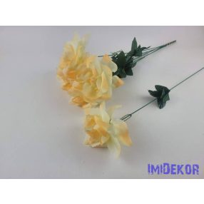   Nagyfejű szálas selyem rózsa 51 cm - Barackos Krém Foltos