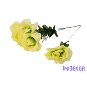 Nagyfejű szálas selyem rózsa 51 cm - Zöld Sötét