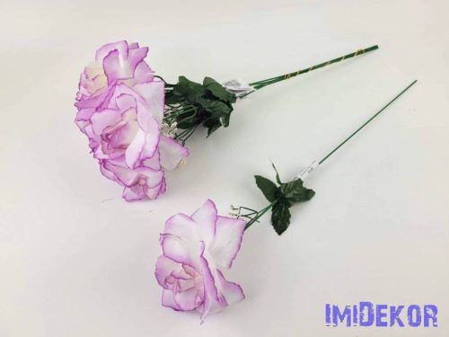 Nagyfejű szálas selyem rózsa 51 cm - Világos Lila