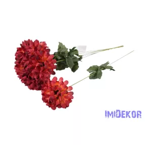 Krizantém szálas selyemvirág 49 cm - Cirmos-Bordó