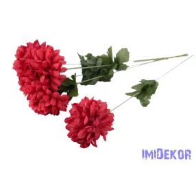 Krizantém szálas selyemvirág 49 cm - Sötét Piros