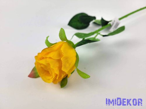 Rózsa szálas selyemvirág 50 cm - Sárga