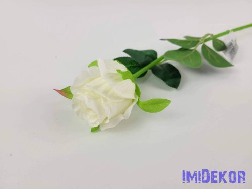 Rózsa szálas selyemvirág 50 cm - Krém