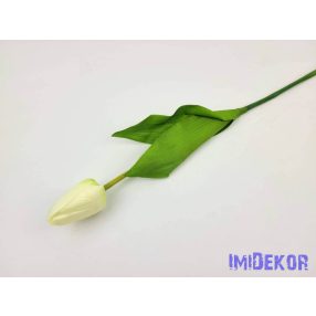 Bimbós tulipán szálas 53 cm - Törtfehér