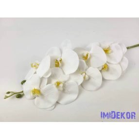 Gumis élethű phalaenopsis orchidea ág 100 cm - Fehér