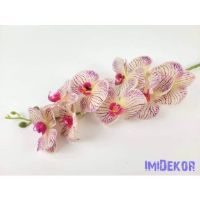   Gumis élethű phalaenopsis orchidea ág 100 cm - Krém-Lila Cirmos