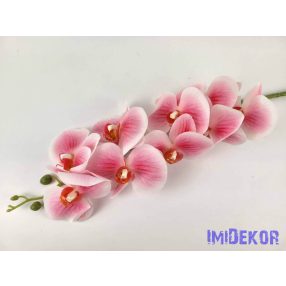   Gumis élethű phalaenopsis orchidea ág 100 cm - Fehér-Rózsaszín Átmenetes