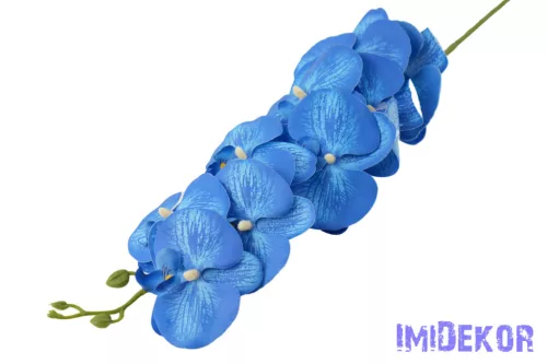 Gumis élethű phalaenopsis orchidea ág 100 cm - Kék