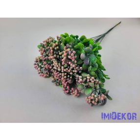 Bogyós szálas dekor 12db/köteg 53cm - Rózsaszínes