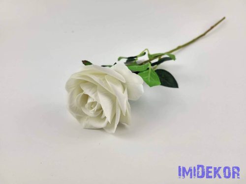 Szálas bársony rózsa 48 cm - Fehér
