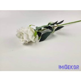 Szálas bársony rózsa 76 cm - Fehér