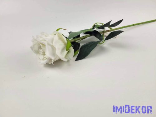 Szálas bársony rózsa 76 cm - Fehér