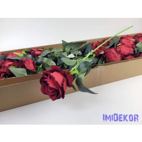 Szálas bársony rózsa 76 cm - Piros