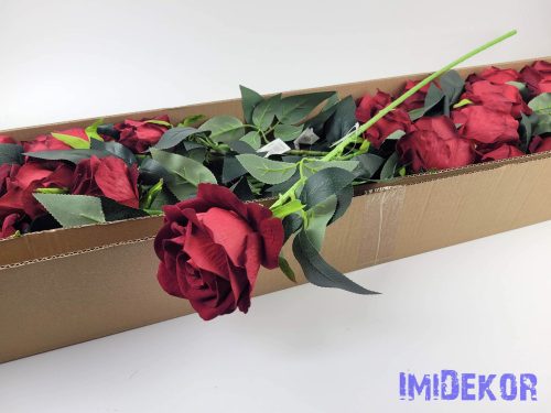 Szálas bársony rózsa 76 cm - Piros