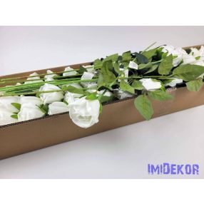 Szálas bársony bimbós rózsa 55 cm - Fehér