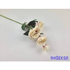   Liziantusz 4 ágú 3fej+1bimbó selyem szálas 59cm - Krém-Mályva