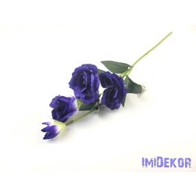   Liziantusz 4 ágú 3fej+1bimbó selyem szálas 59cm - Sötét Kékes Lila