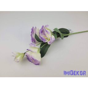   Liziantusz 4 ágú 3fej+1bimbó selyem szálas 59cm - Halvány Lila Cirmos