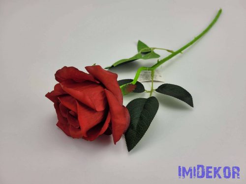 Élethű rózsa szálas selyemvirág 51 cm - Piros