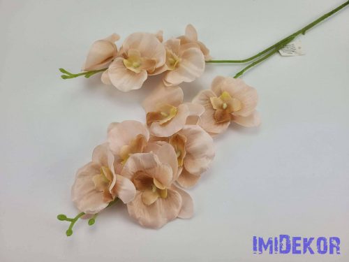 Orchidea 2 ágú 11 fejes szálas selyemvirág 90 cm - Rózsaszínes Barack