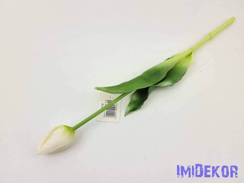 Bimbós tulipán tömör gumi élethű 37 cm - Fehér