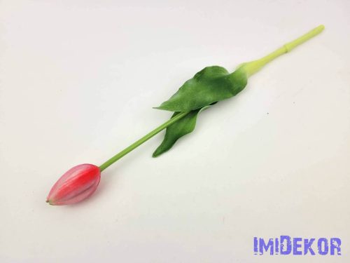 Bimbós tulipán tömör gumi élethű 37 cm - Pirosas-Rózsaszín