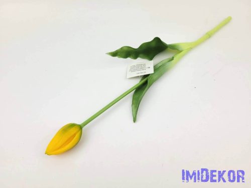 Bimbós tulipán tömör gumi élethű 37 cm - Sárga