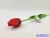Tulipán gumi szálas élethű szár + levél 45 cm - Piros