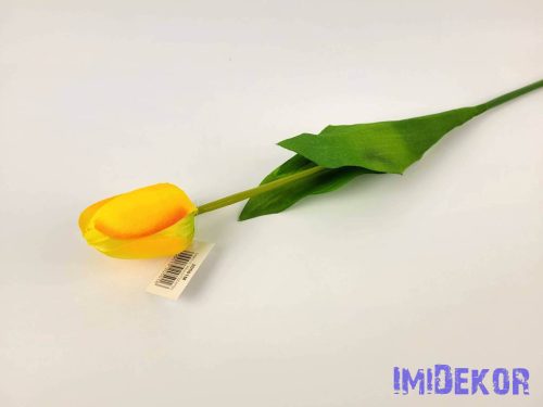 Tulipán szálas selyem 54 cm - Sárga