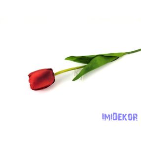 Tulipán szálas selyem 54 cm - Piros