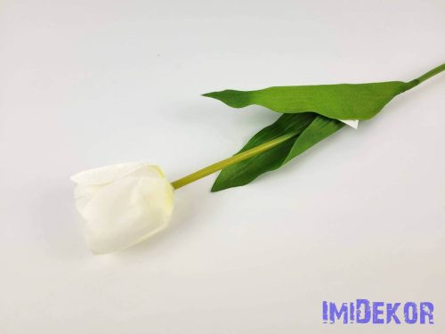 Tulipán szálas selyem 54 cm - Fehér