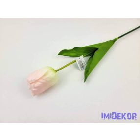 Tulipán szálas selyemvirág 60 cm - Halvány Rózsaszín