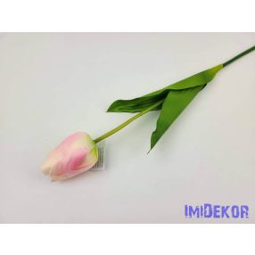 Tulipán szálas selyemvirág 60 cm - Világos Rózsaszín
