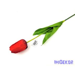 Tulipán szálas selyemvirág 60 cm - Piros