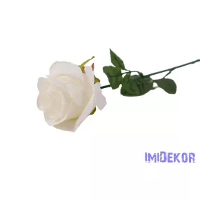 Szálas selyem rózsa 65 cm - Törtfehér