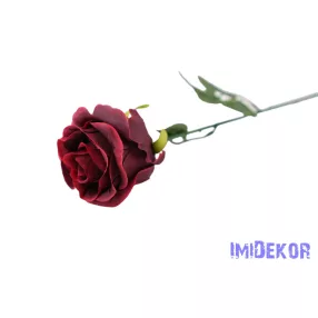 Szálas selyem rózsa 65 cm - Bordó