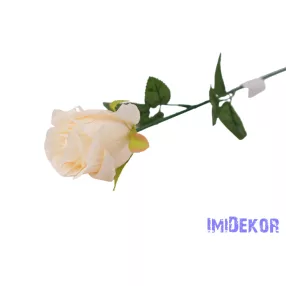 Szálas selyem rózsa 65 cm - Ekrü