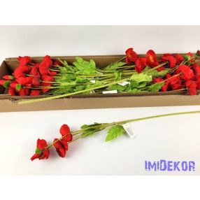 Pipacs 4 ágú szálas selyemvirág 58 cm