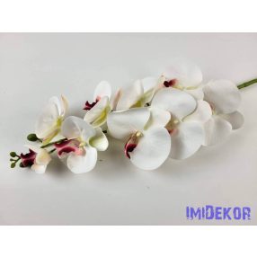   Gumis ezerett phalaenopsis orchidea ág 96 cm - Fehér-Burgundi középpel