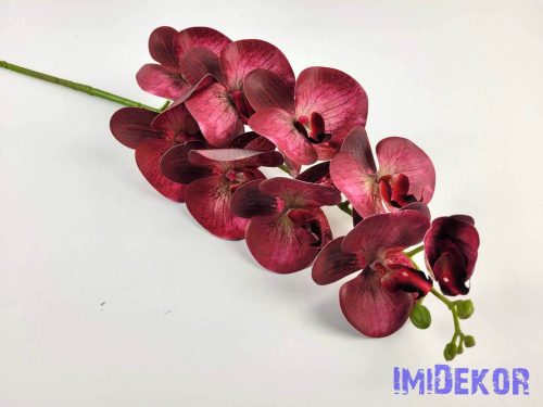 Gumis ezerett phalaenopsis orchidea ág 96 cm - Burgundi Átmenetes