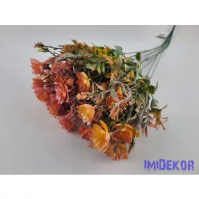   Vegyes mű szálas díszítő 12db/köteg 52cm - Hamvas Narancs