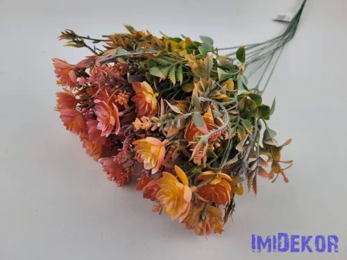 Vegyes mű szálas díszítő 12db/köteg 52cm - Hamvas Narancs