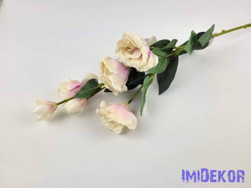Liziantusz 5 ágú 4fej+2bimbó selyem szálas 79 cm - Krém-Mályva