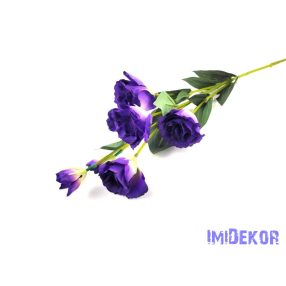   Liziantusz 5 ágú 4fej+2bimbó selyem szálas 79 cm - Sötét Kékes Lila