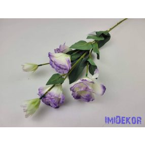   Liziantusz 5 ágú 4fej+2bimbó selyem szálas 79 cm - Halvány Lila Cirmos
