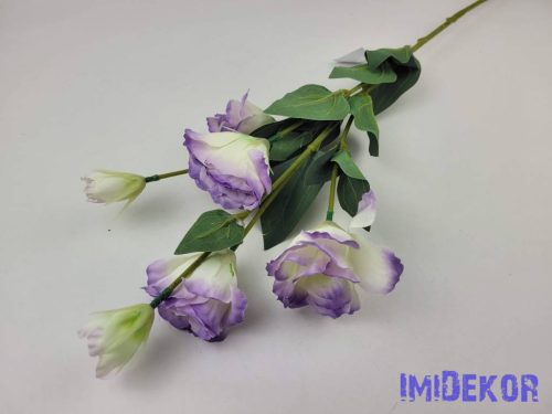 Liziantusz 5 ágú 4fej+2bimbó selyem szálas 79 cm - Halvány Lila Cirmos