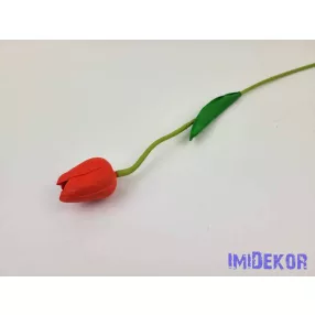Tulipán szálas gumi 48 cm - Piros