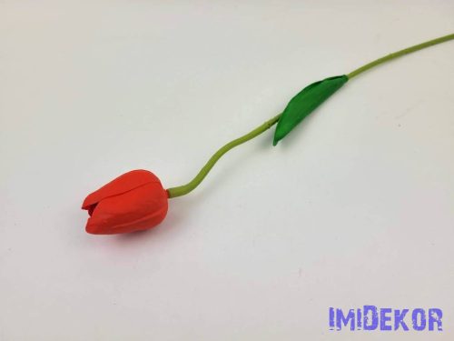 Tulipán szálas gumi 48 cm - Piros
