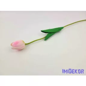 Tulipán szálas gumi 48 cm - Világos Rózsaszín