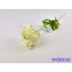 Cínia élethű hamvas szárú selyemvirág 51 cm - Krém